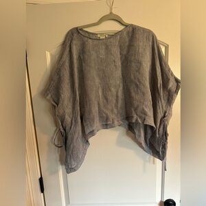 Eileen Fisher Linen Gauze Poncho Top Size L/XL